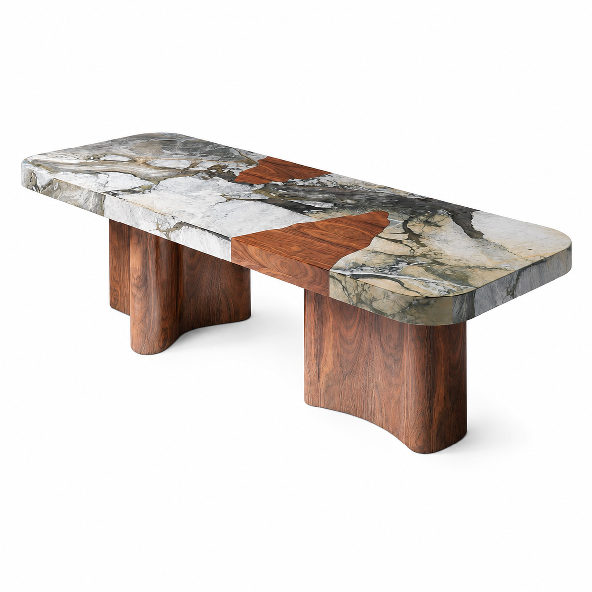 Riva Marble & Wood Dining Table