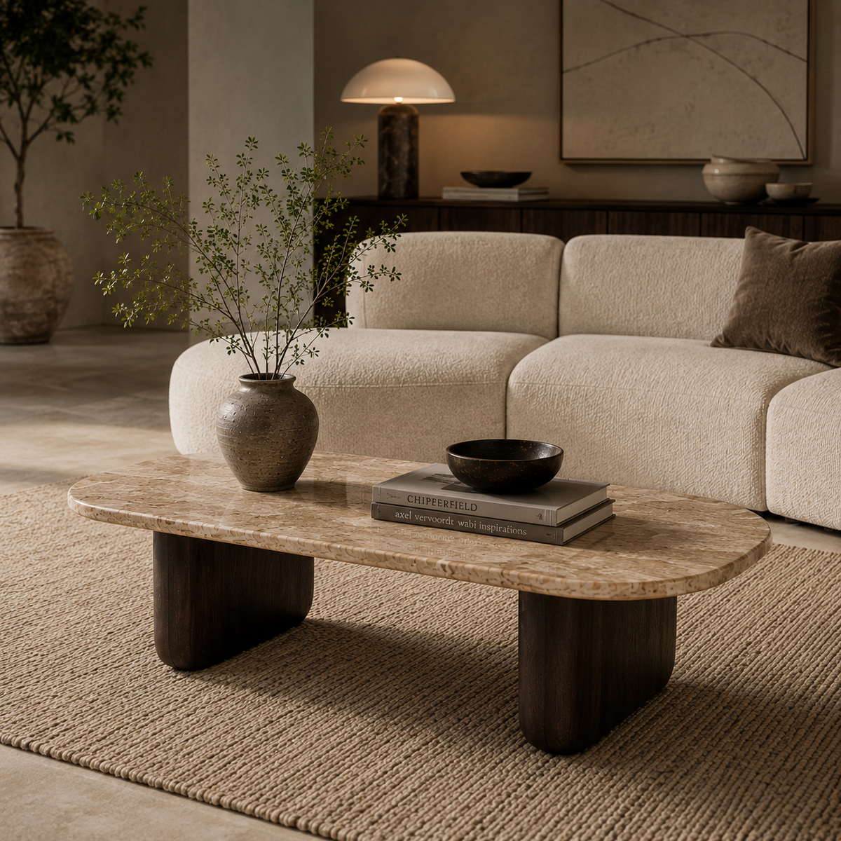 Riva Marble & Wood Coffee Table