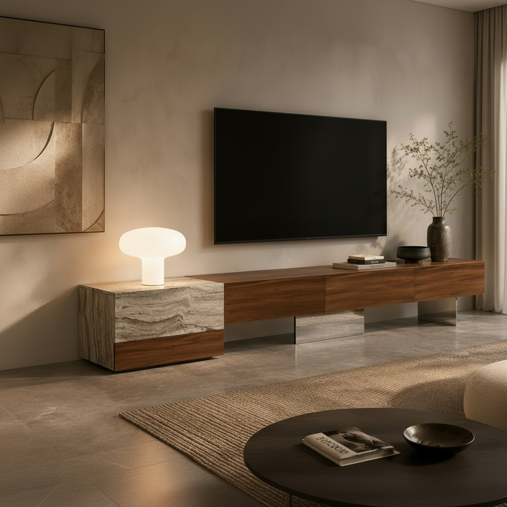 Rova Marble & Wood TV Unit