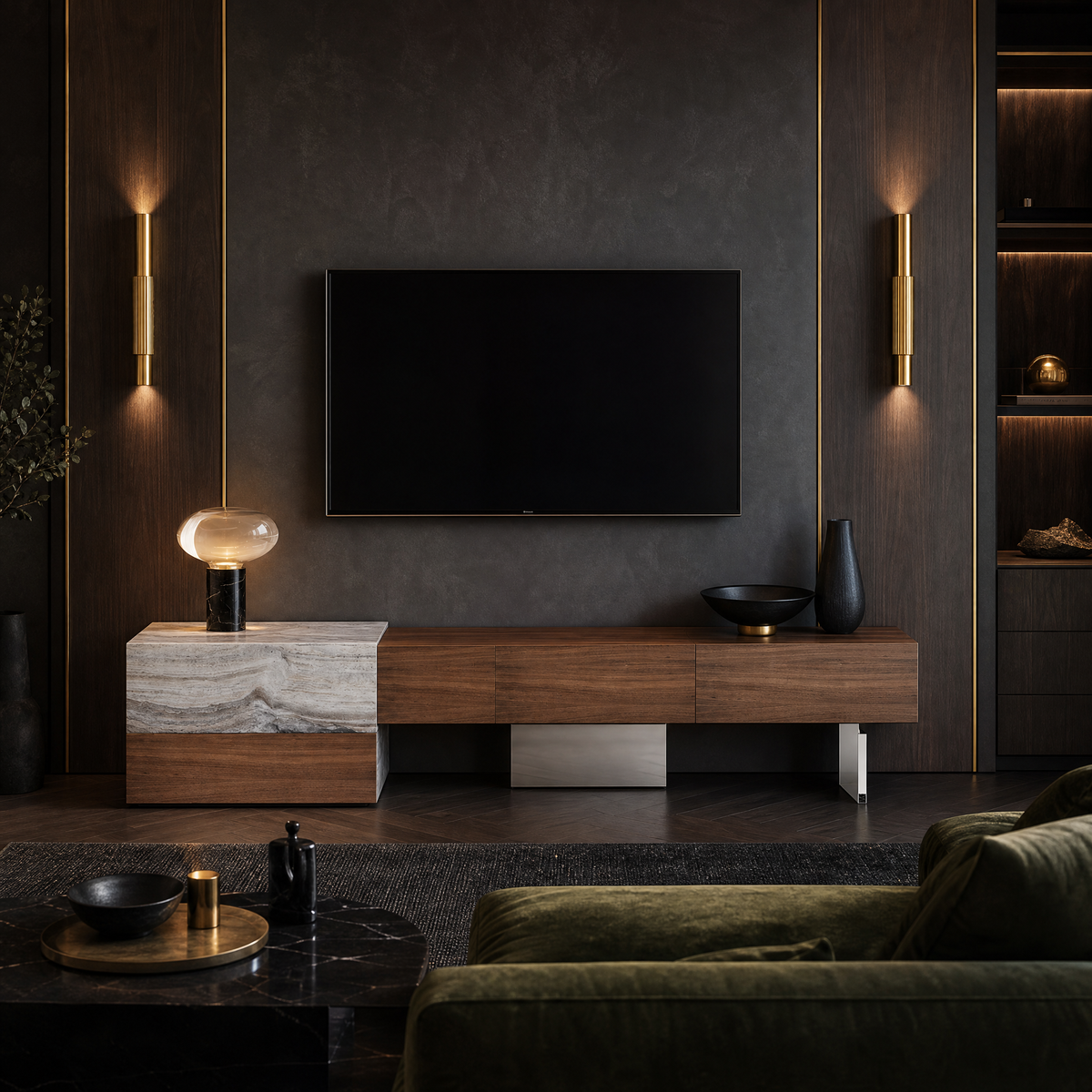 Rova Marble & Wood TV Unit