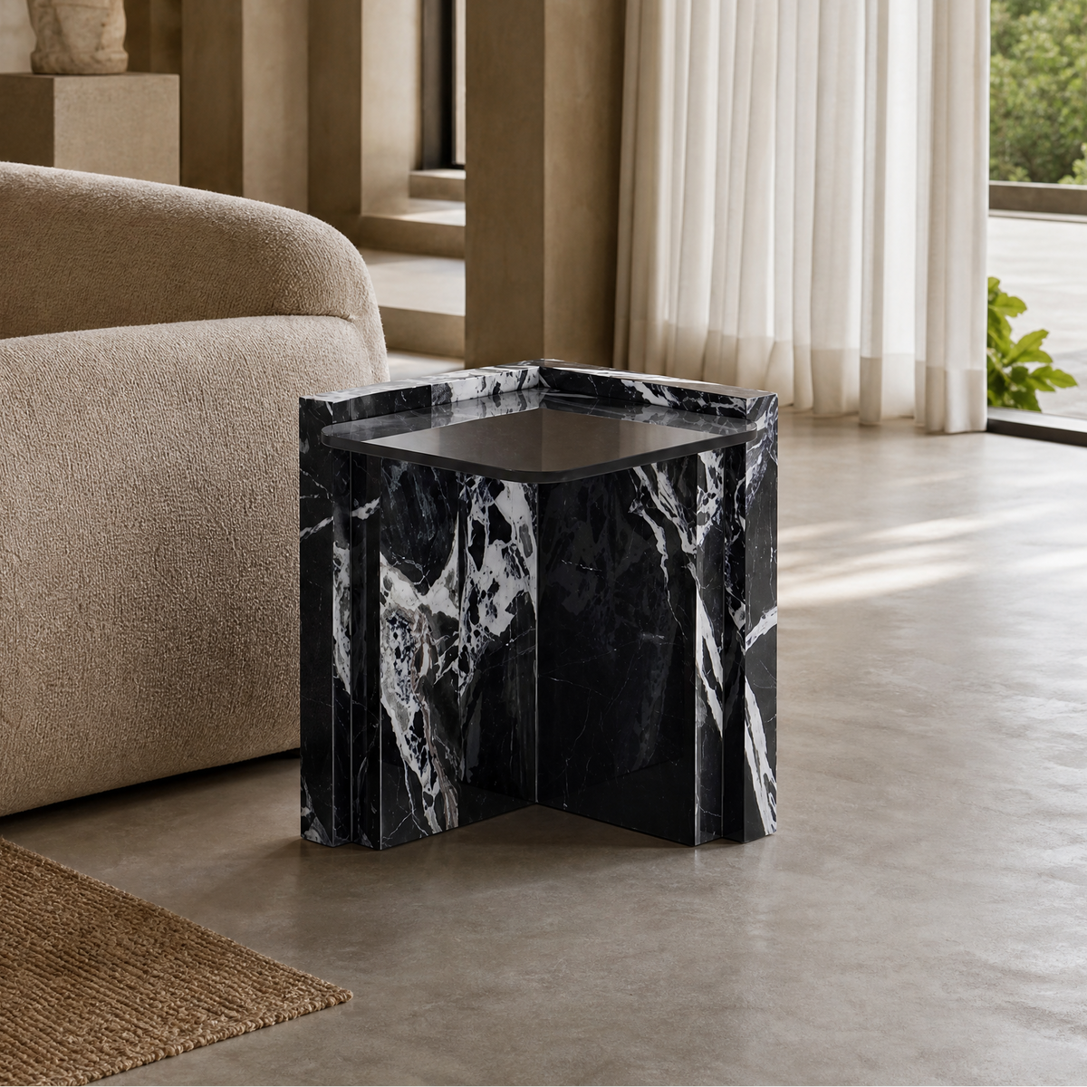 Sable Marble Side Table