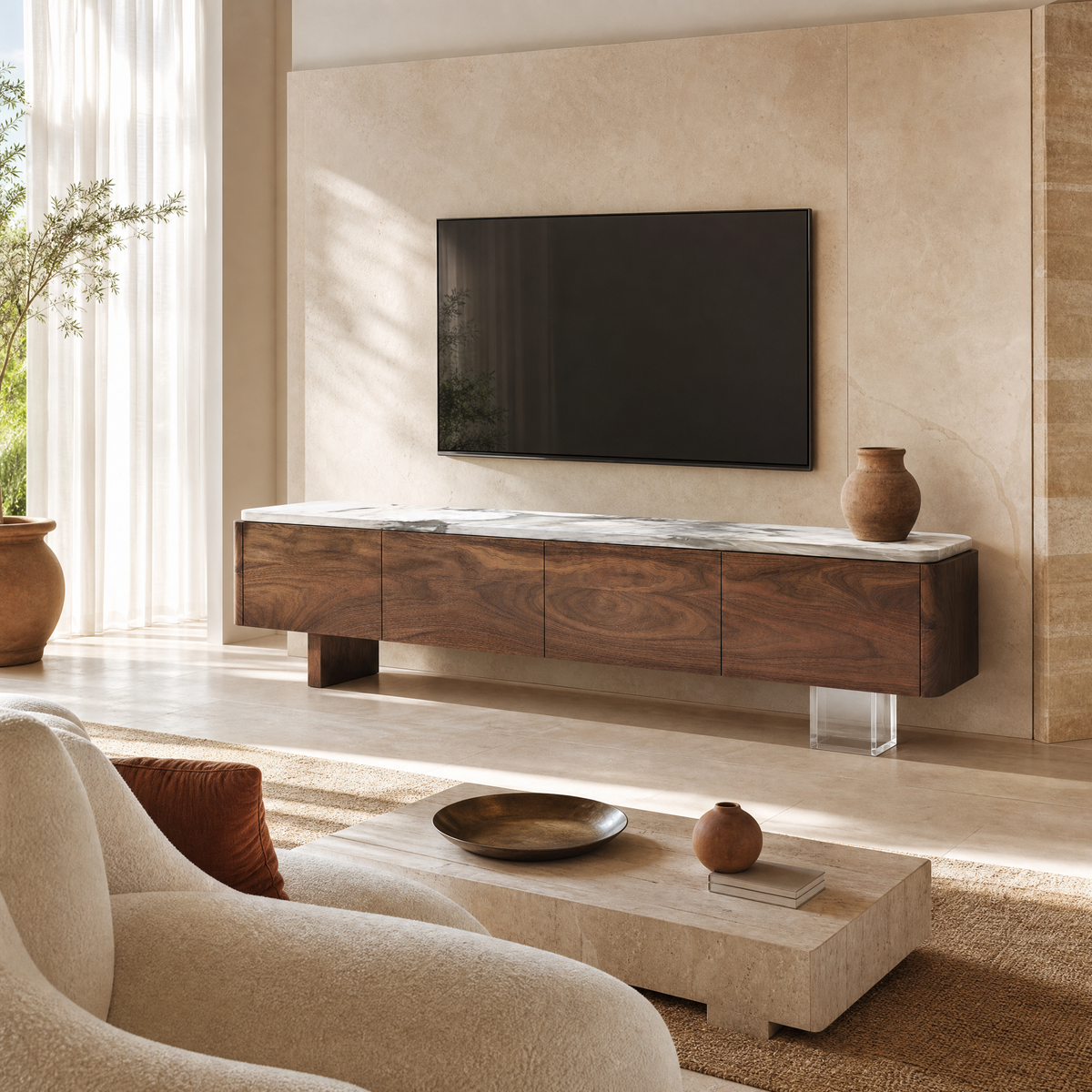 Sera Marble & Wood TV Unit