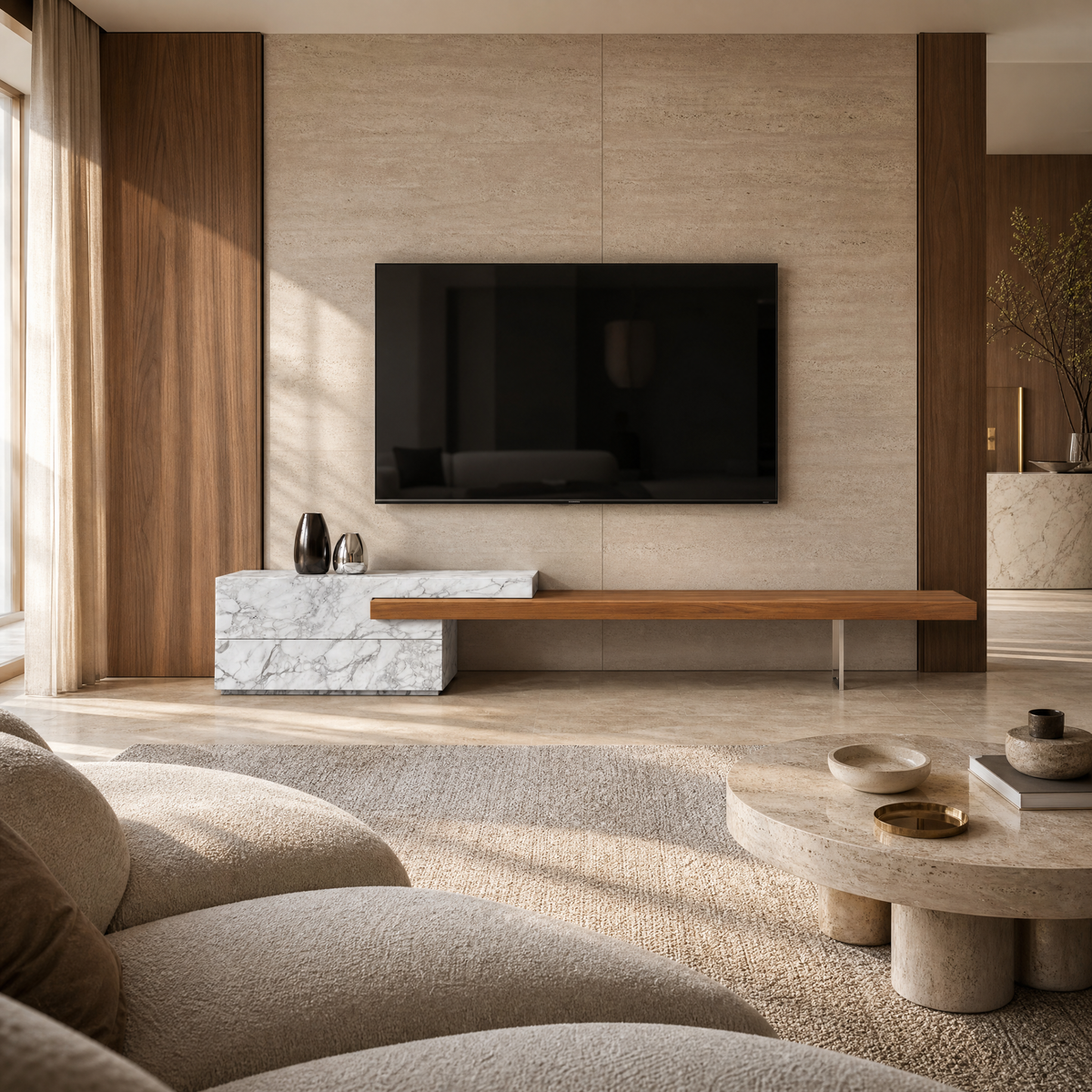 Soren Marble & Wood TV Unit