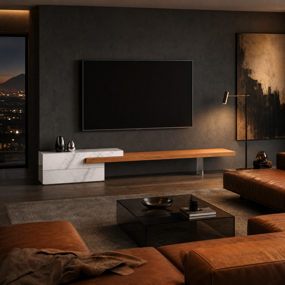 Soren Marble & Wood TV Unit