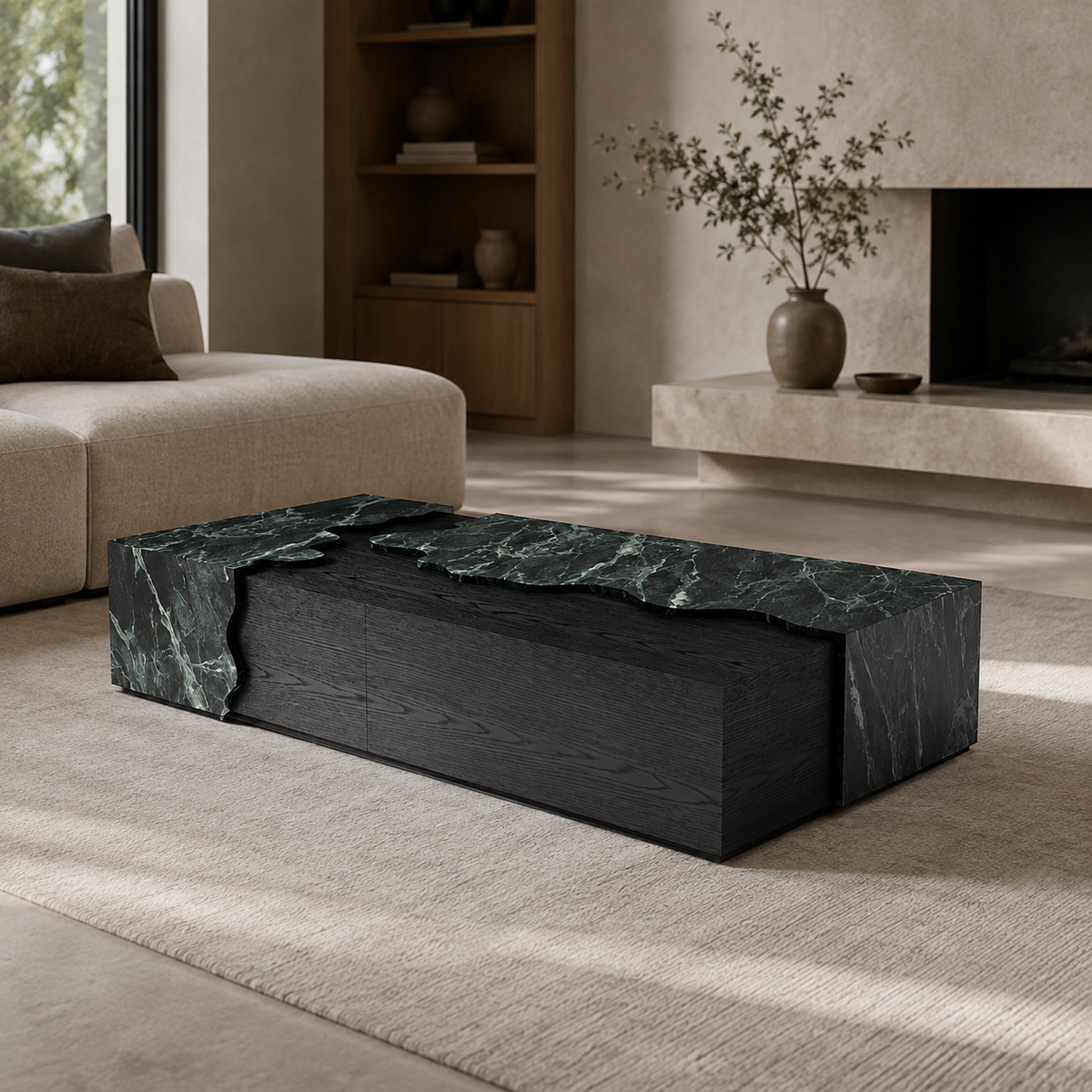 Vale Marble & Wood Coffee Table