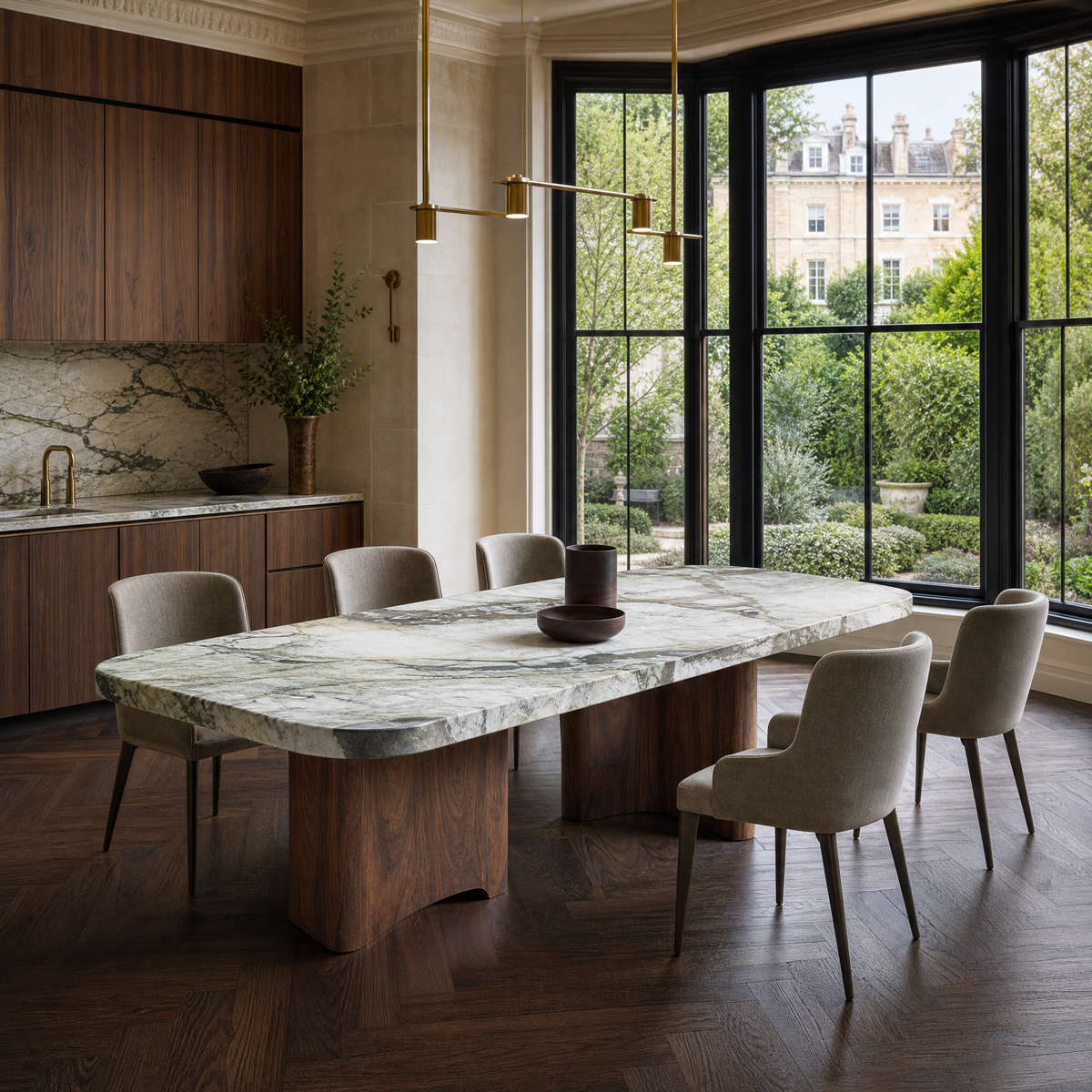 Valen Mable & Wood Dining Table