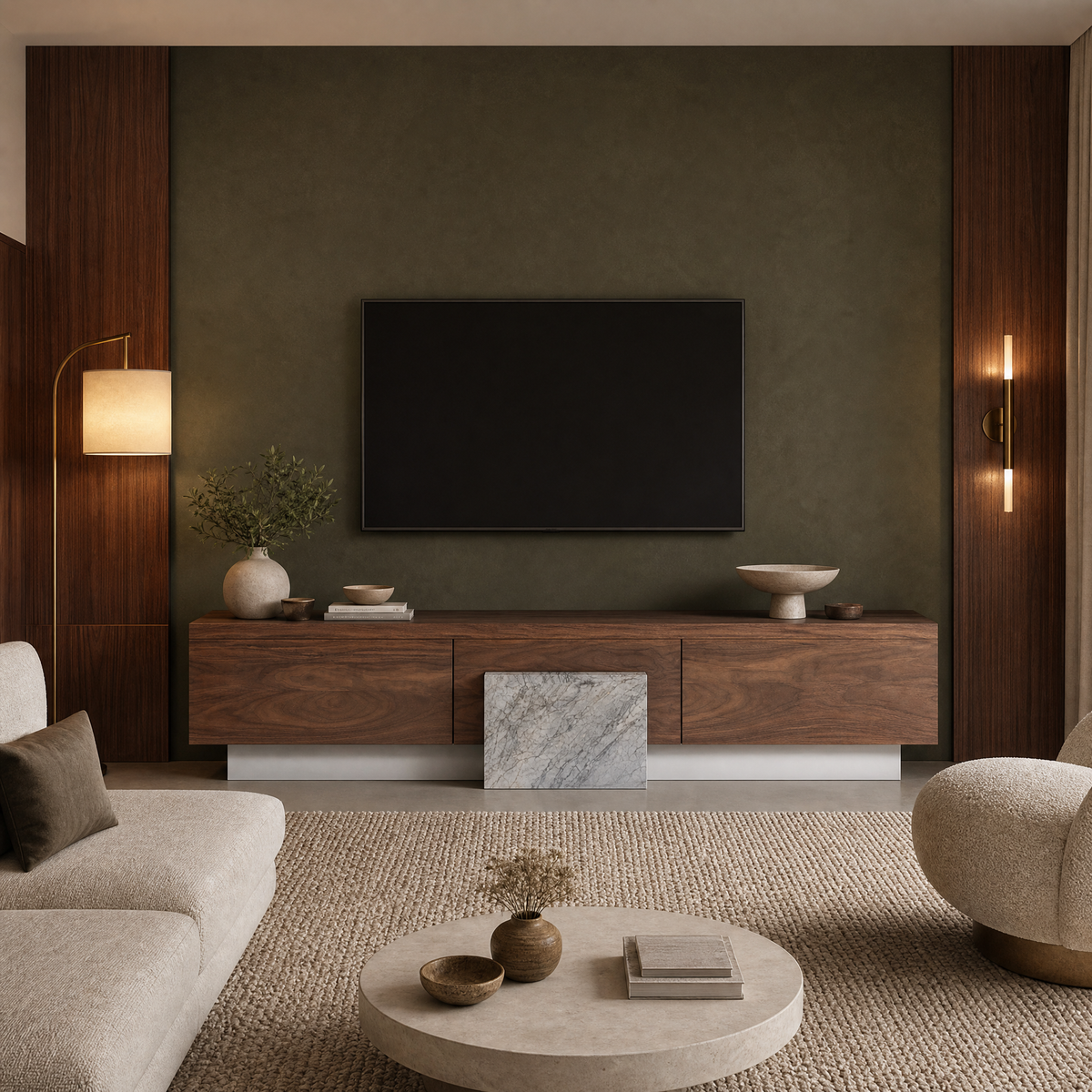Valen Marble & Wood TV Unit