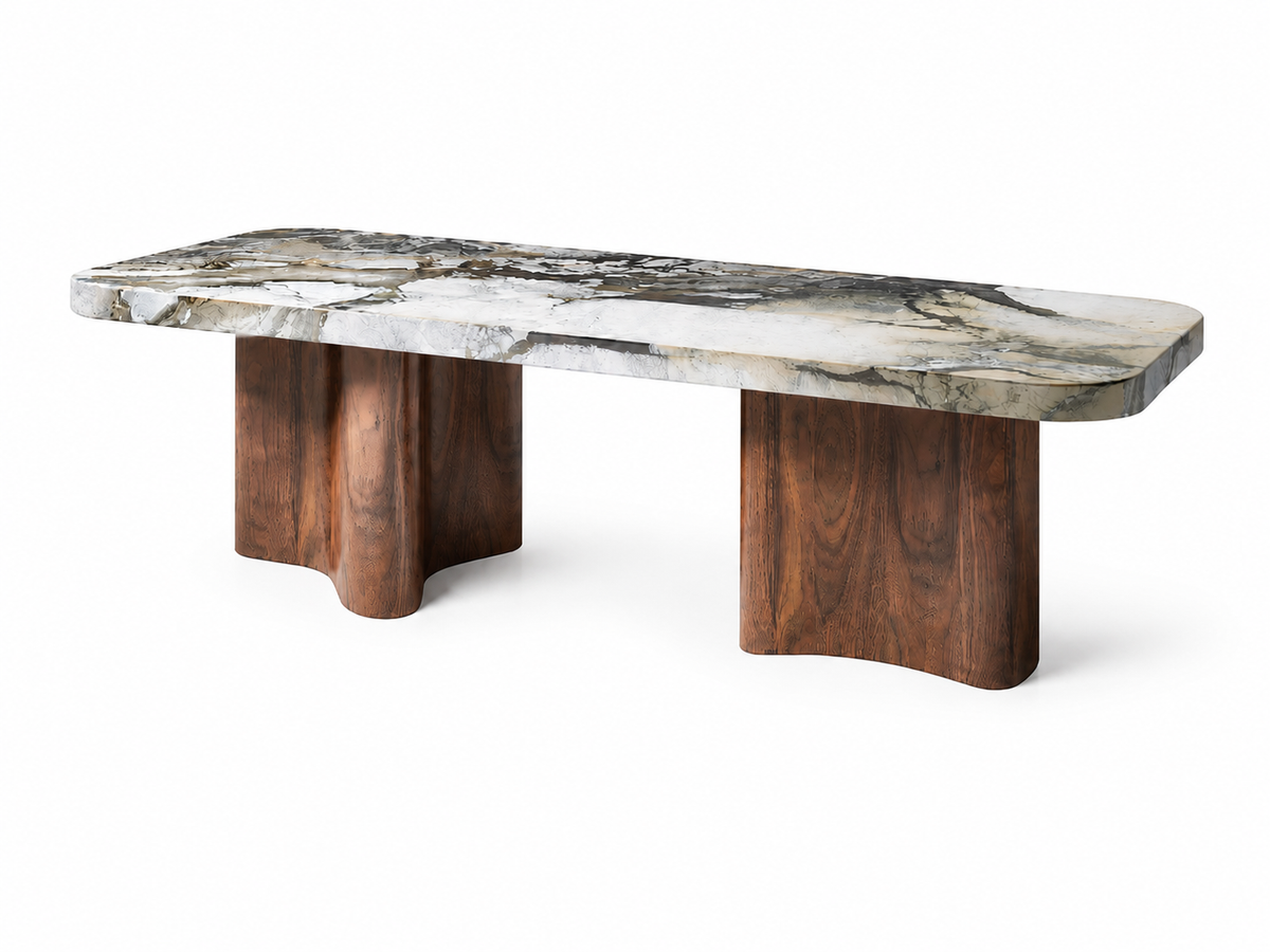 Valen Mable & Wood Dining Table