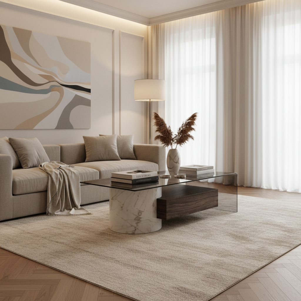 Varen Marble & Wood Coffee Table