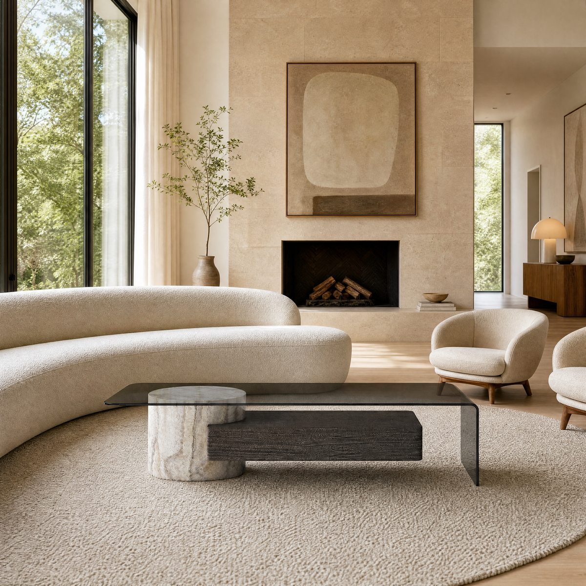 Varen Marble & Wood Coffee Table