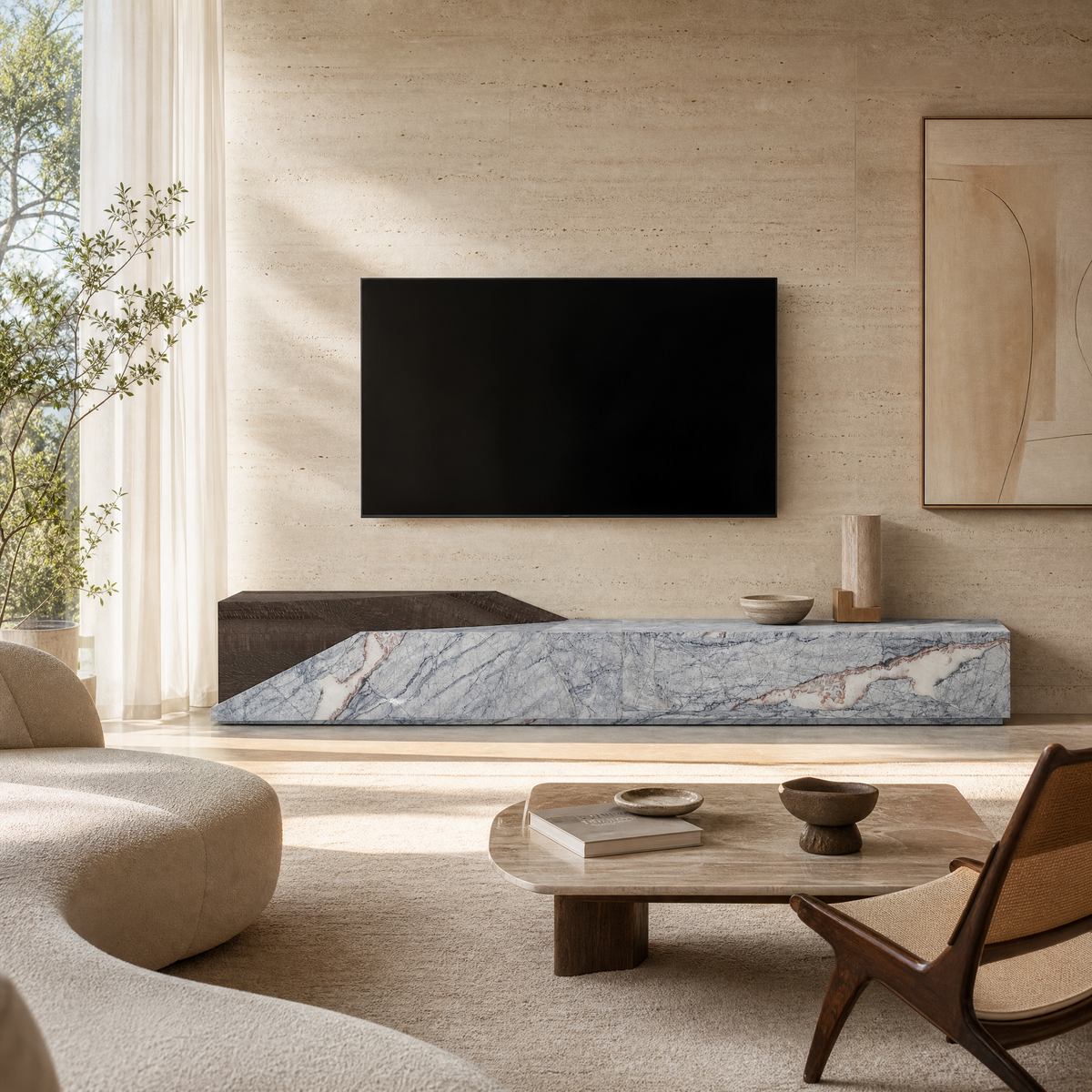 Varen Marble & Wood TV Unit