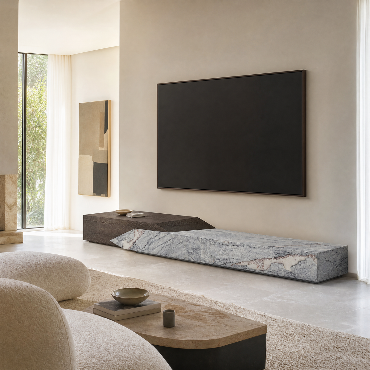 Varen Marble & Wood TV Unit