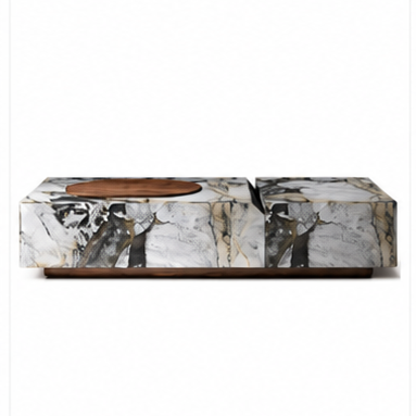 Vela Marble & Wood Coffee Table