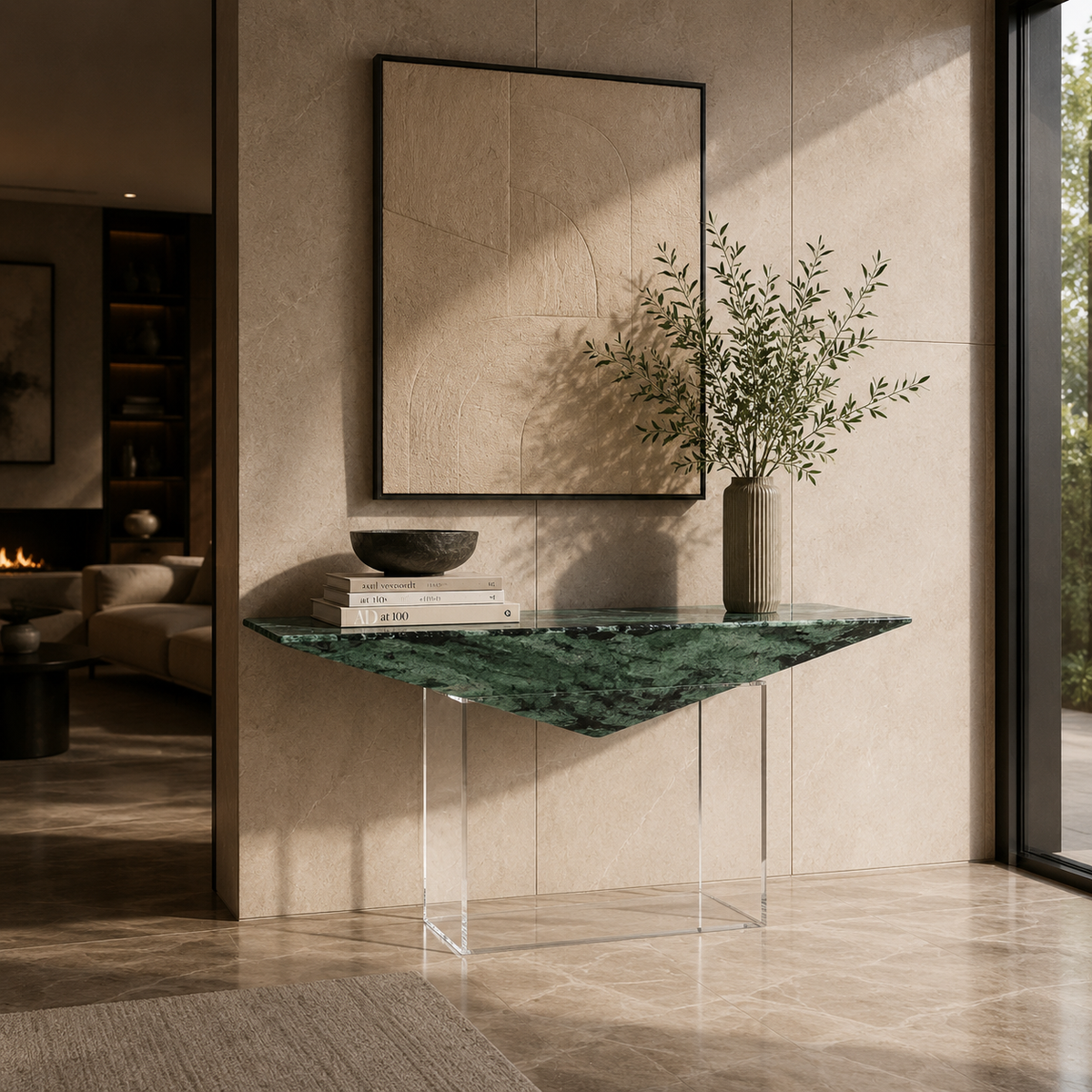 Verde Green Marble Console Table