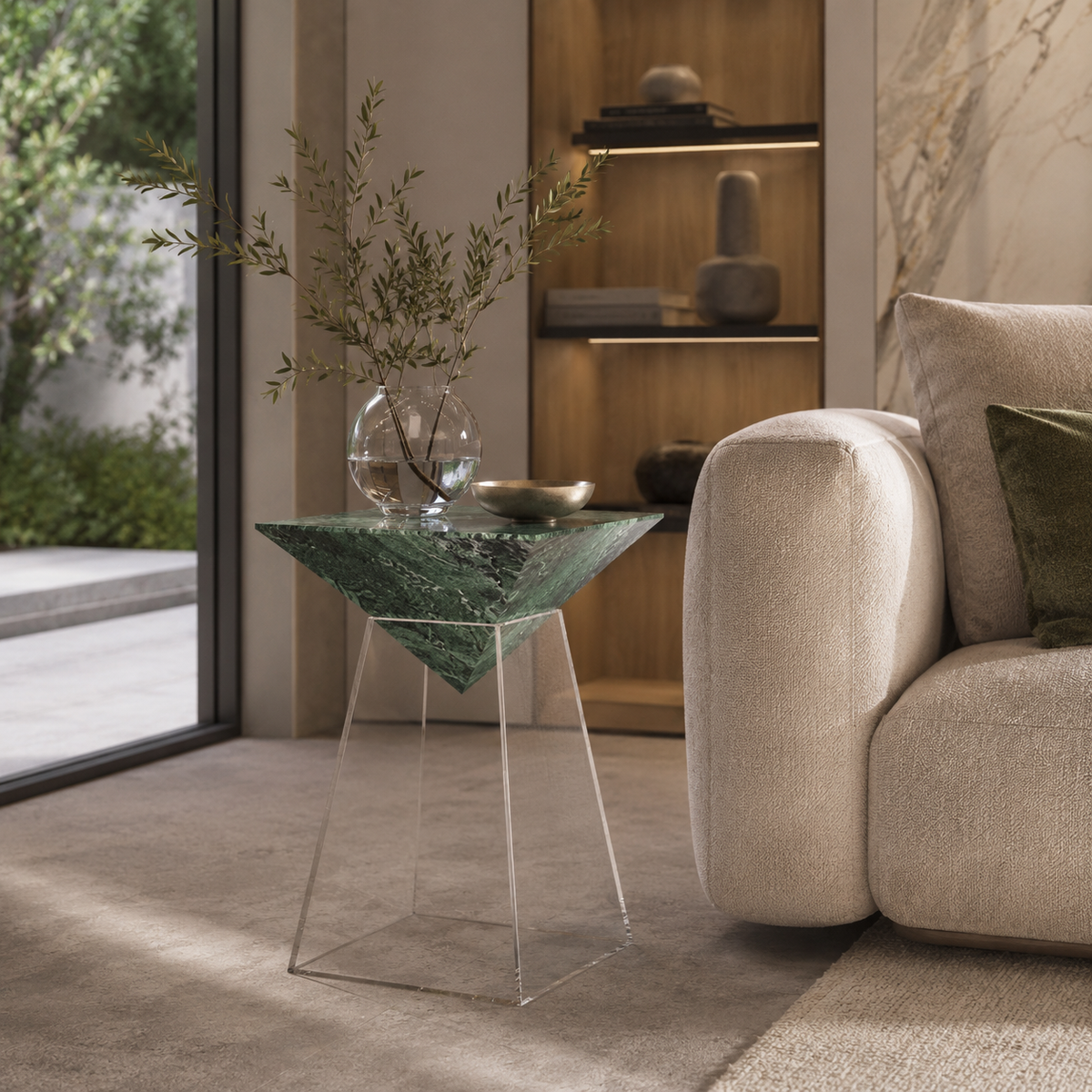 Verde Green Marble Side Table