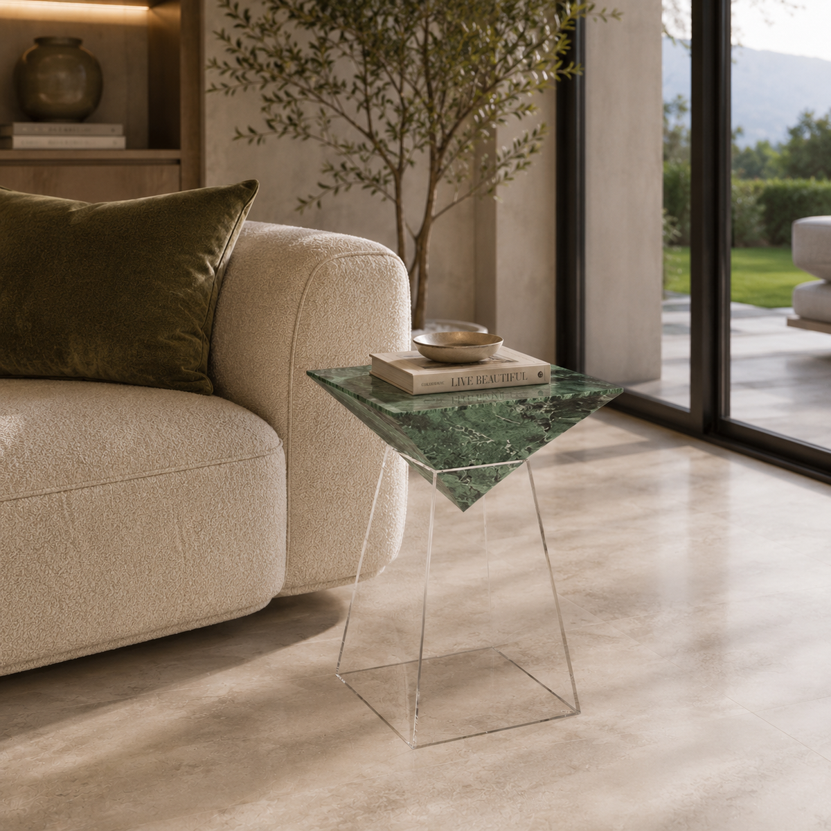 Verde Green Marble Side Table