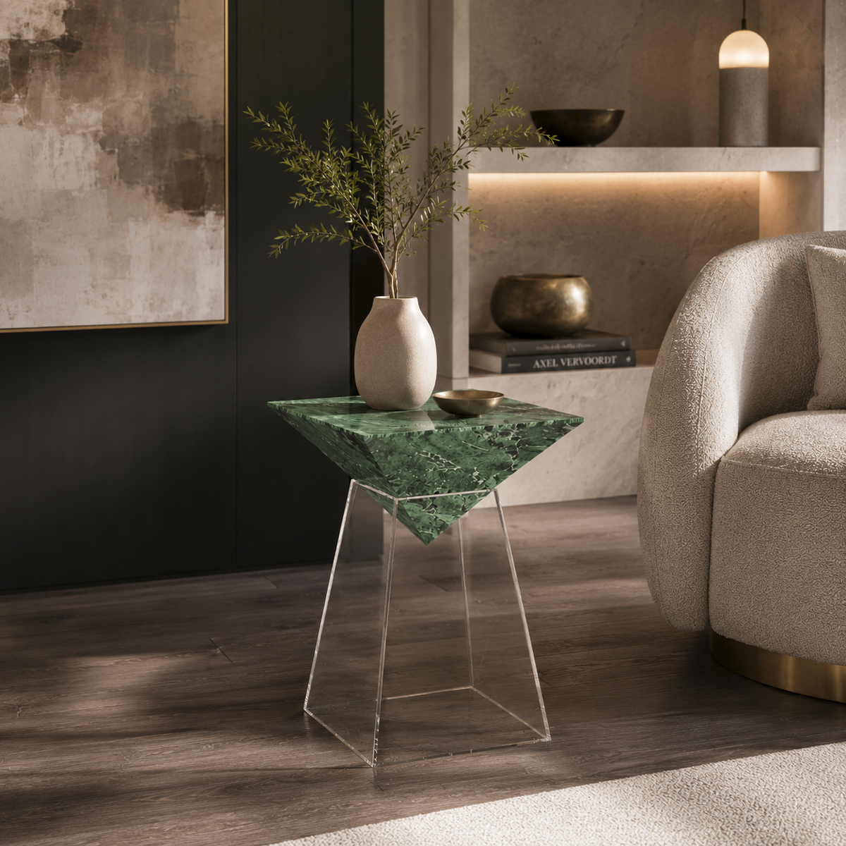 Verde Green Marble Side Table