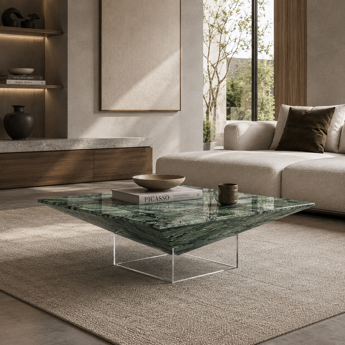 Verde Green Marble Square Coffee Table