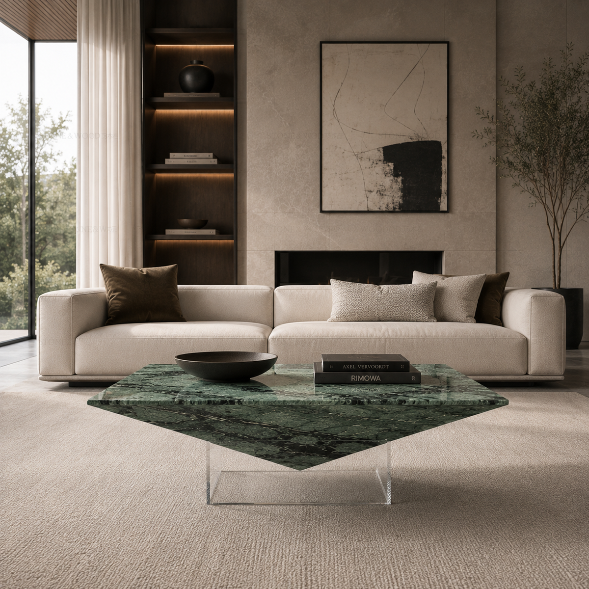 Verde Green Marble Square Coffee Table