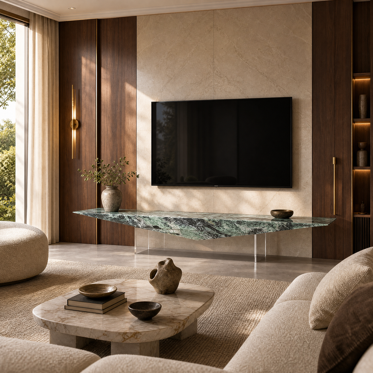 Verde Green Marble TV Unit